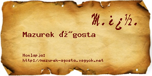 Mazurek Ágosta névjegykártya